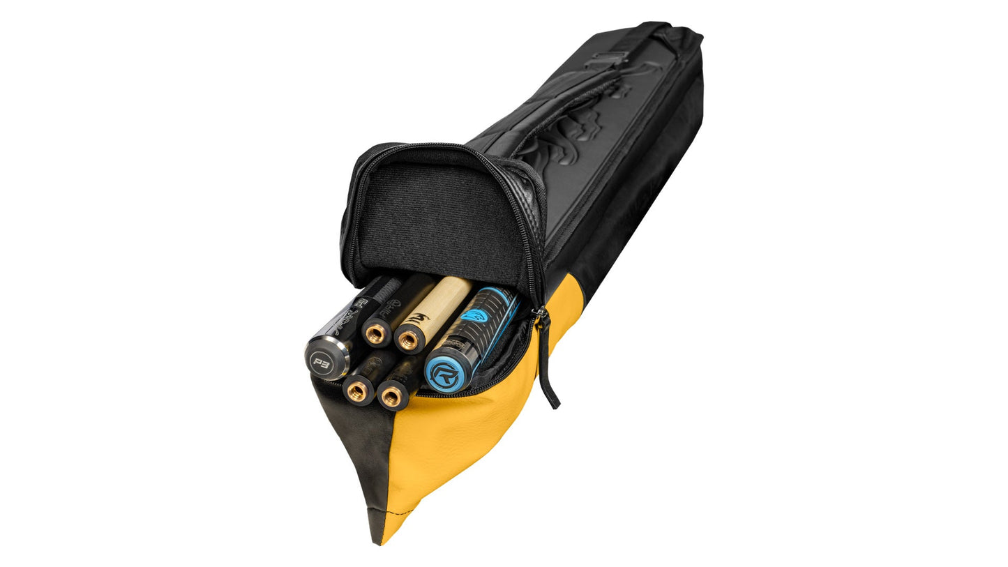 Predator Black and Yellow Hard Urbain Pool Cue Case - 2 Butts x 4 Shafts